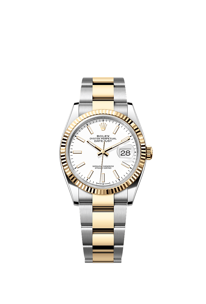 Rolex Two-Tone (YG/SS) Datejust - 36mm - White - Oyster