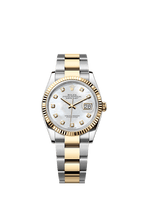 Rolex Two-Tone (YG/SS) Datejust - 36mm - White mother-of-pearl Diamond Dial - Oyster