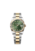Rolex Two-Tone (YG/SS) Datejust - 36mm - Olive green Diamond Dial - Oyster