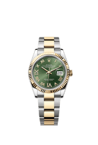 Rolex Two-Tone (YG/SS) Datejust - 36mm - Olive green Diamond Dial - Oyster