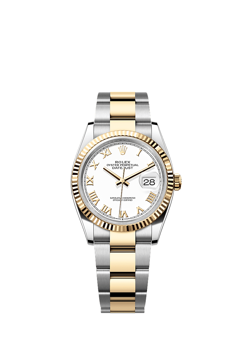 Rolex Two-Tone (YG/SS) Datejust - 36mm - White - Oyster