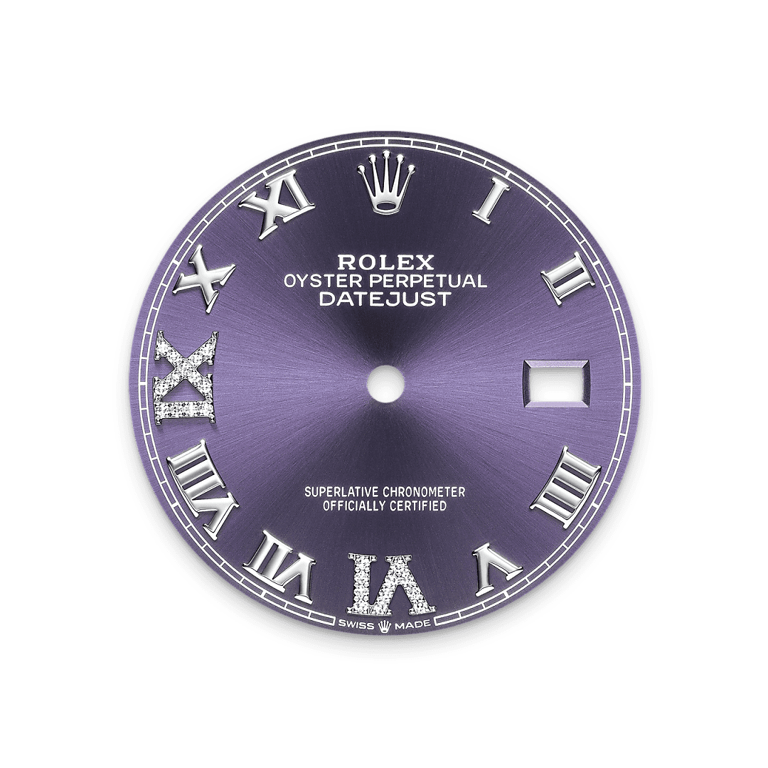 Rolex Stainless Steel Datejust - 36mm - Aubergine Diamond Dial - Jubilee