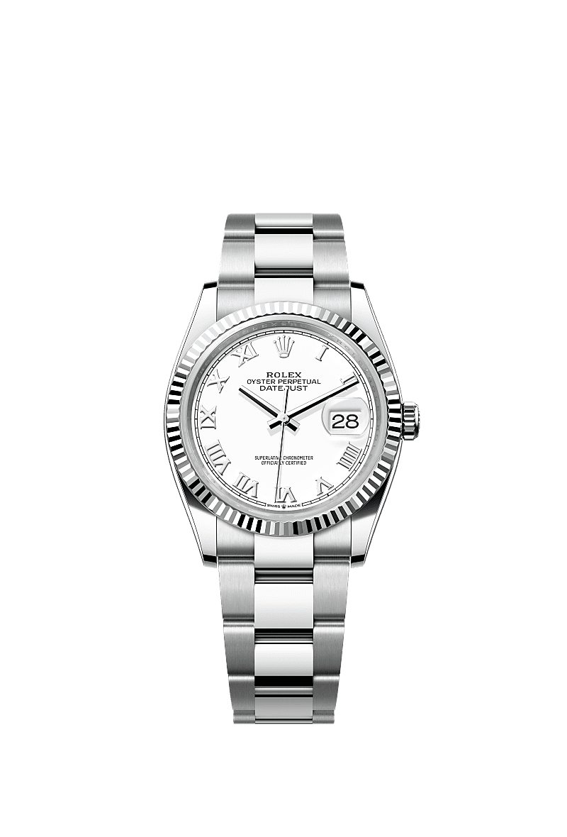 Rolex Stainless Steel Datejust - 36mm - White - Oyster