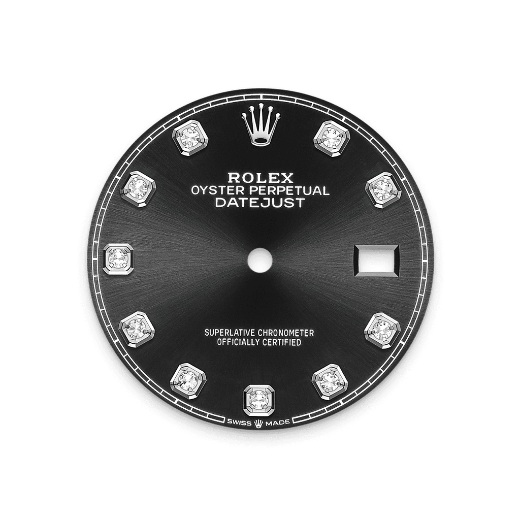 Rolex Stainless Steel Datejust - 36mm - Bright black Diamond Dial - Oyster
