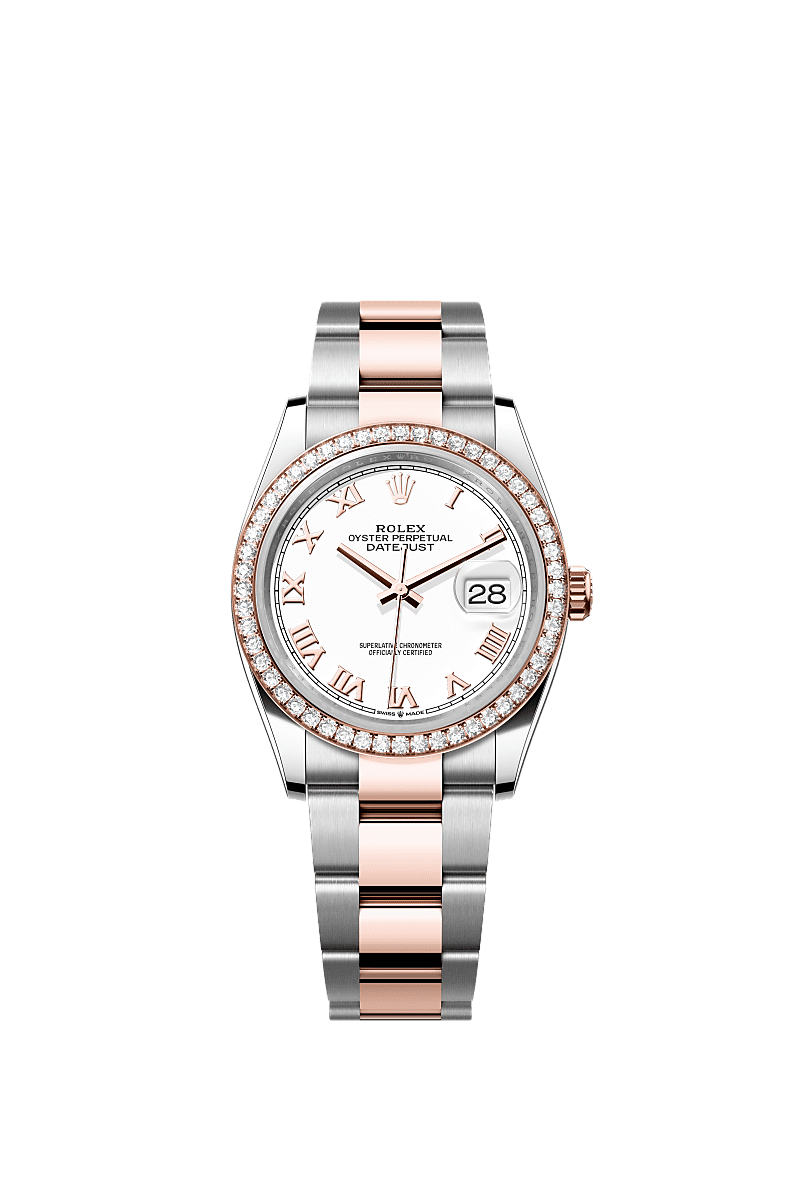 Rolex Two-Tone (RG/SS) Datejust - 36mm - White - Oyster