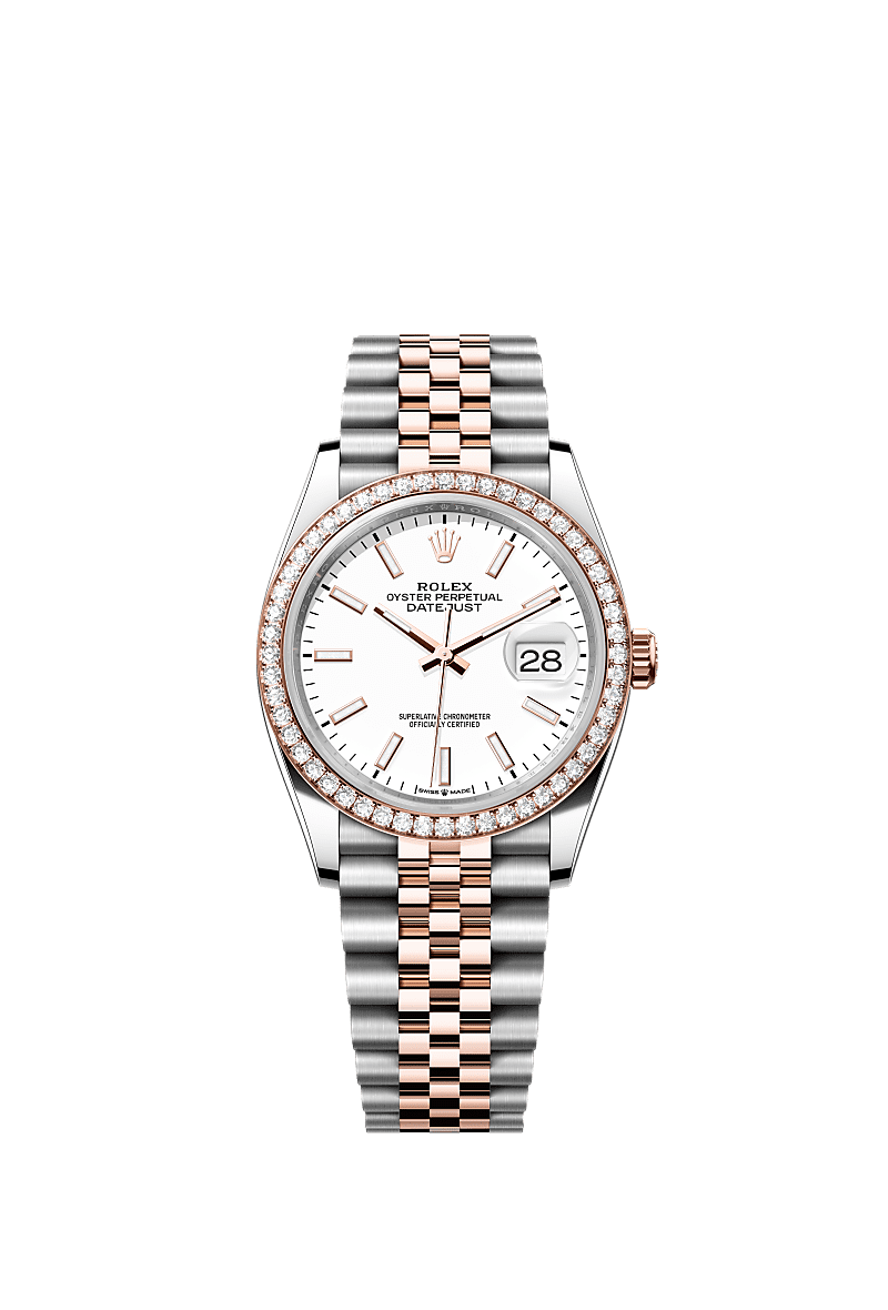 Rolex Two-Tone (RG/SS) Datejust - 36mm - White - Jubilee