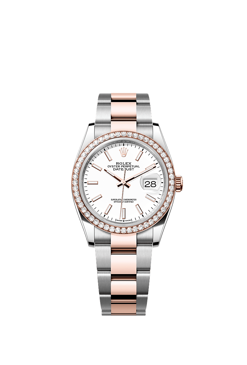 Rolex Two-Tone (RG/SS) Datejust - 36mm - White - Oyster