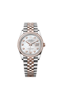 Rolex Two-Tone (RG/SS) Datejust - 36mm - White mother-of-pearl Diamond Dial - Jubilee