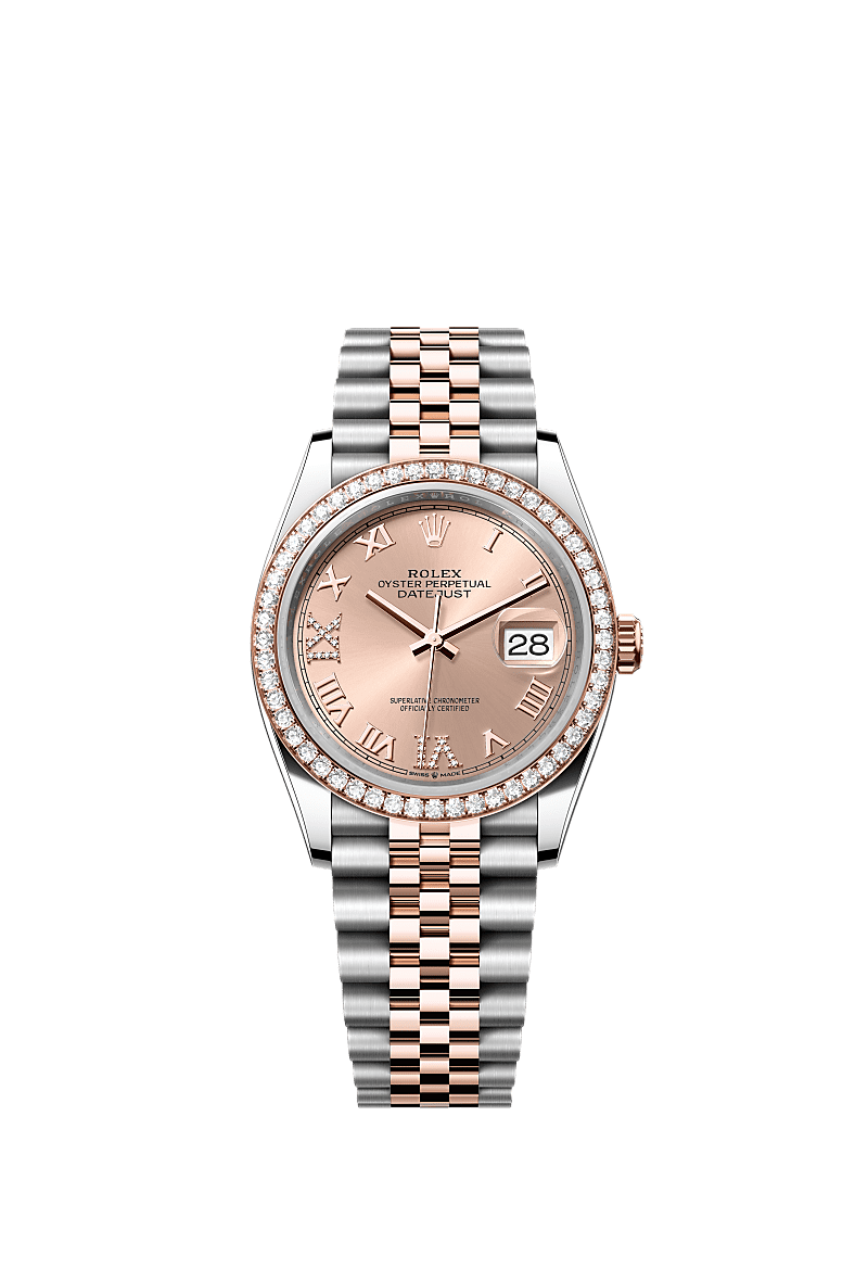 Rolex Two-Tone (RG/SS) Datejust - 36mm - Rosé-colour Diamond Dial - Jubilee