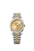 Rolex Two-Tone (YG/SS) Datejust - 36mm - Champagne-colour Diamond Dial - Jubilee