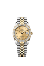 Rolex Two-Tone (YG/SS) Datejust - 36mm - Champagne-colour Diamond Dial - Jubilee