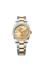 Rolex Two-Tone (YG/SS) Datejust - 36mm - Champagne-colour Diamond Dial - Oyster