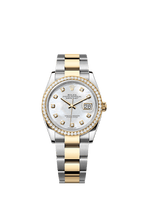 Rolex Two-Tone (YG/SS) Datejust - 36mm - White mother-of-pearl Diamond Dial - Oyster