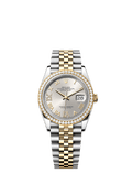Rolex Two-Tone (YG/SS) Datejust - 36mm - Silver Diamond Dial - Jubilee