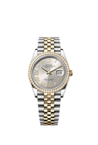 Rolex Two-Tone (YG/SS) Datejust - 36mm - Silver Diamond Dial - Jubilee