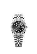 Rolex Stainless Steel Datejust - 36mm - Bright black - Jubilee