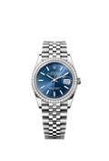Rolex Stainless Steel Datejust - 36mm - Bright blue - Jubilee