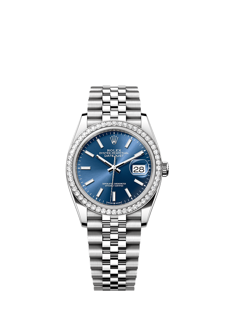 Rolex Stainless Steel Datejust - 36mm - Bright blue - Jubilee