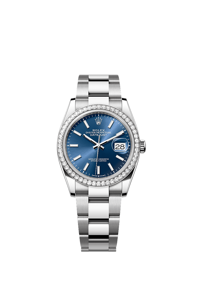 Rolex Stainless Steel Datejust - 36mm - Bright blue - Oyster