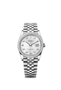 Rolex Stainless Steel Datejust - 36mm - White mother-of-pearl Diamond Dial - Jubilee