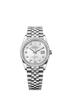 Rolex Stainless Steel Datejust - 36mm - White mother-of-pearl Diamond Dial - Jubilee