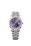 Rolex Stainless Steel Datejust - 36mm - Aubergine Diamond Dial - Jubilee