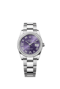 Rolex Stainless Steel Datejust - 36mm - Aubergine Diamond Dial - Oyster