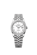 Rolex Stainless Steel Datejust - 36mm - White - Jubilee