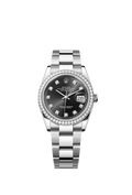 Rolex Stainless Steel Datejust - 36mm - Bright black Diamond Dial - Oyster
