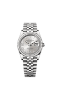 Rolex Stainless Steel Datejust - 36mm - Silver Diamond Dial - Jubilee