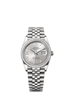 Rolex Stainless Steel Datejust - 36mm - Silver Diamond Dial - Jubilee