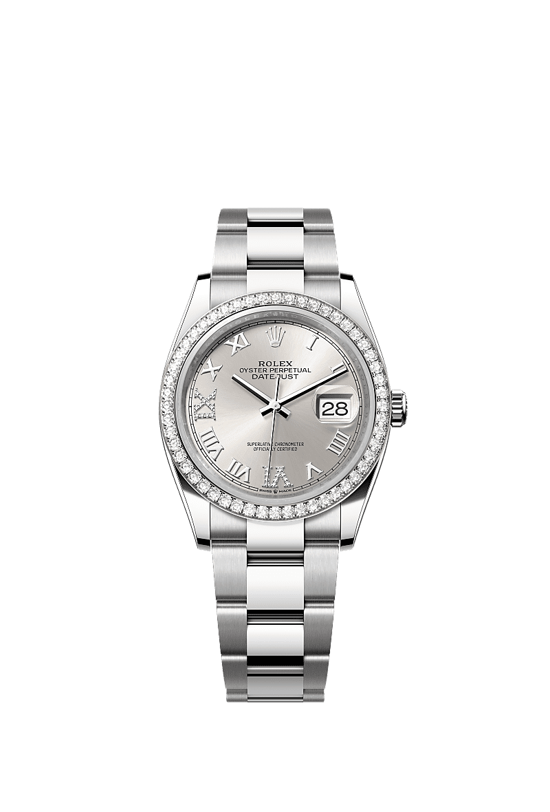 Rolex Stainless Steel Datejust - 36mm - Silver Diamond Dial - Oyster