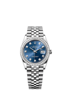 Rolex Stainless Steel Datejust - 36mm - Bright blue Diamond Dial - Jubilee