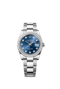 Rolex Stainless Steel Datejust - 36mm - Bright blue Diamond Dial - Oyster