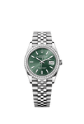Rolex Stainless Steel Datejust - 36mm - Mint green - Jubilee