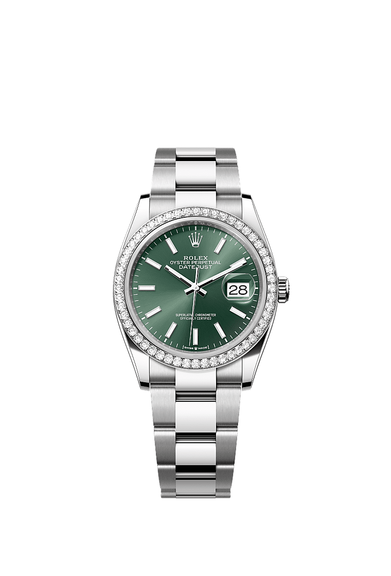 Rolex Stainless Steel Datejust - 36mm - Mint green - Oyster