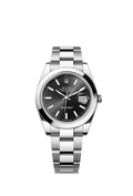 Rolex Stainless Steel Datejust - 41mm - Bright black - Oyster
