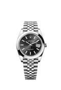 Rolex Stainless Steel Datejust - 41mm - Bright black - Jubilee