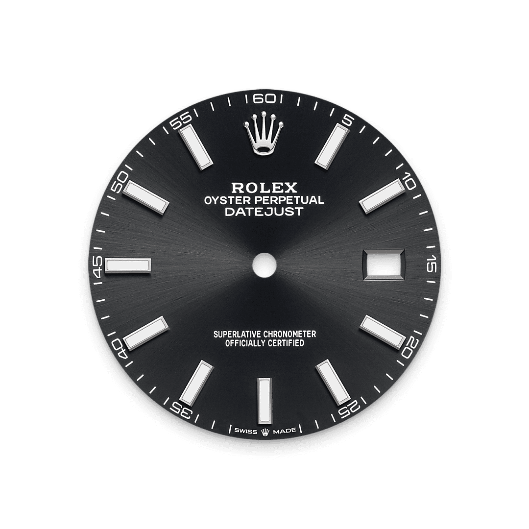 Rolex Stainless Steel Datejust - 41mm - Bright black - Jubilee