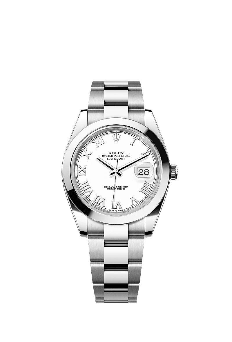 Rolex Stainless Steel Datejust - 41mm - White - Oyster