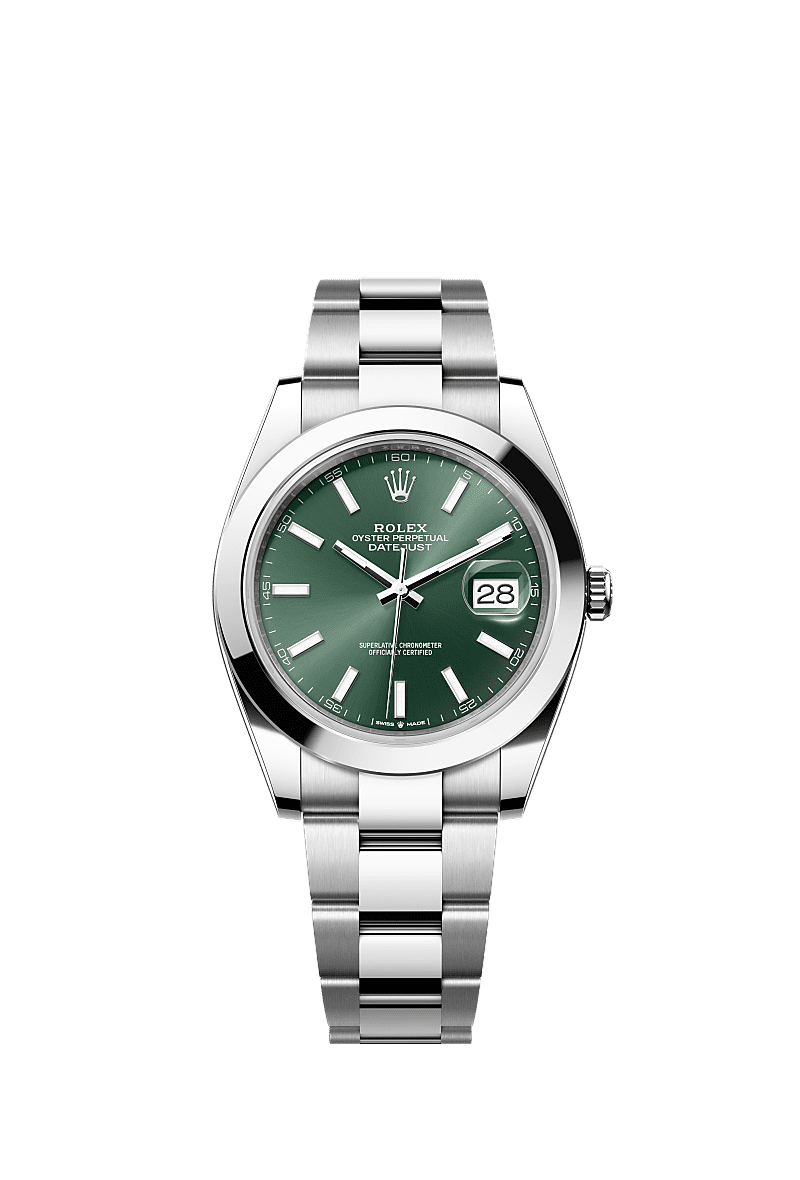 Rolex Stainless Steel Datejust - 41mm - Mint green - Oyster
