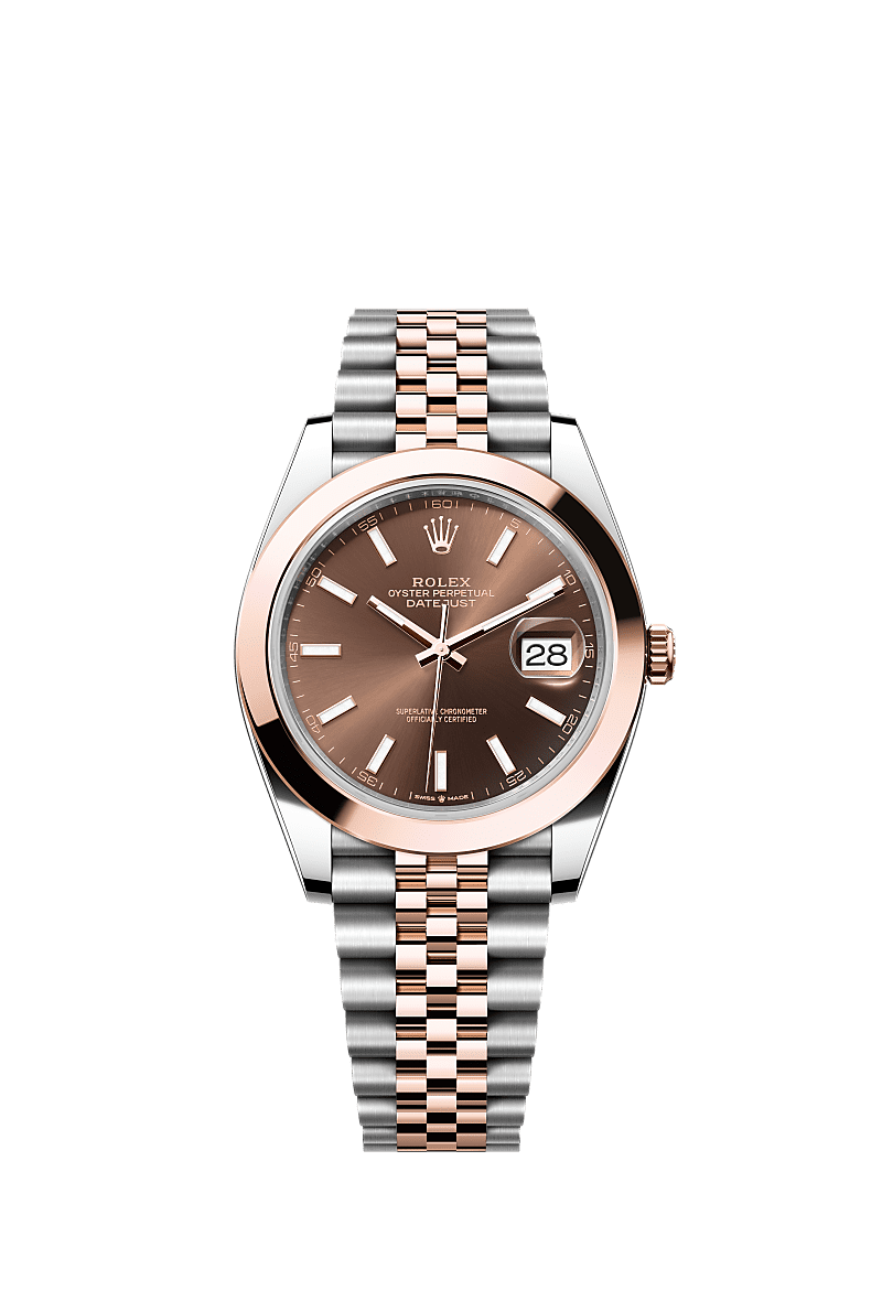 Rolex Two-Tone (RG/SS) Datejust - 41mm - Chocolate - Jubilee