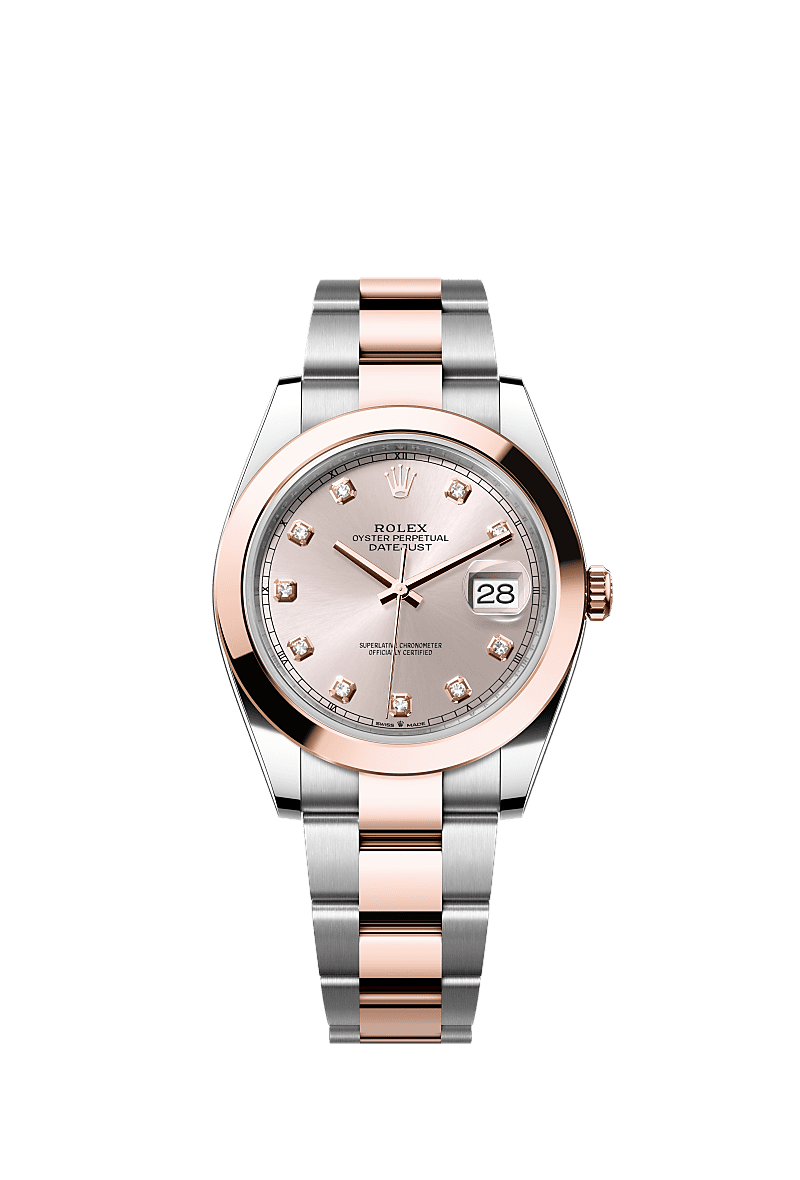Rolex Two-Tone (RG/SS) Datejust - 41mm - Sundust Diamond Dial - Oyster