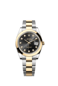 Rolex Two-Tone (YG/SS) Datejust - 41mm - Bright black Diamond Dial - Oyster