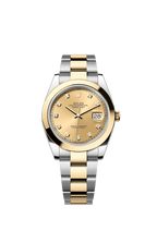 Rolex Two-Tone (YG/SS) Datejust - 41mm - Champagne-colour Diamond Dial - Oyster