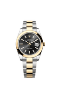 Rolex Two-Tone (YG/SS) Datejust - 41mm - Bright black - Oyster