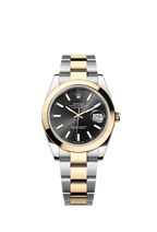Rolex Two-Tone (YG/SS) Datejust - 41mm - Bright black - Oyster