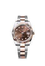 Rolex Two-Tone (RG/SS) Datejust - 41mm - Chocolate Diamond Dial - Oyster