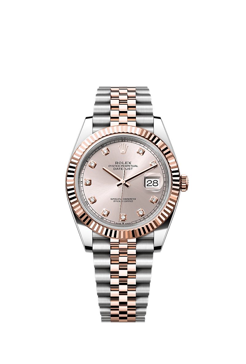 Rolex Two-Tone (RG/SS) Datejust - 41mm - Sundust Diamond Dial - Jubilee