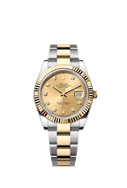 Rolex Two-Tone (YG/SS) Datejust - 41mm - Champagne-colour Diamond Dial - Oyster